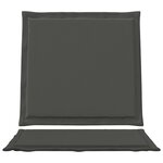vidaXL Coussins de siège et de dos Polyester Anthracite 47 x 45 x 2 cm