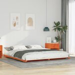 vidaXL Cadre de lit surélevé Marron cire 200 x 210 cm