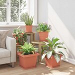 vidaXL Plateau carré à fleurs 24 pc Rouge brique 25 5 x 25 5 x 2 5 cm