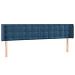 vidaXL Tête de lit avec oreilles Bleu foncé 183x16x78/88 cm Velours