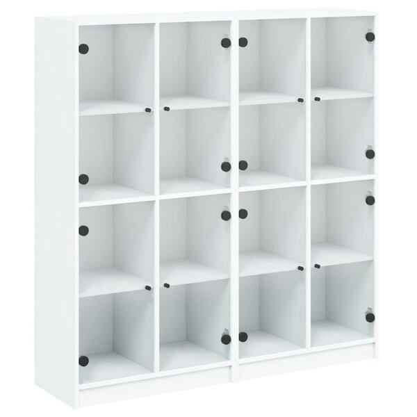 vidaXL Bibliothèque avec portes blanc 136x37x142 cm bois d'ingénierie