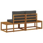 vidaXL Canapé d'extérieur en bout 2 Pièce Naturel et Anthracite