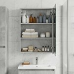 vidaXL Armoire Miroir de Salle de Bain Gris béton 50 x 14 5 x 70 cm