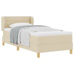 Lit à ressort vidaXL avec matelas Crème 90x200 cm en tissu