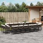 vidaXL Ensemble à manger de jardin et coussins 17 Pièces marron rotin
