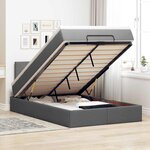 vidaXL Lit ottoman avec matelas et LED gris foncé 120x190 cm tissu