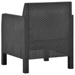 vidaXL Chaises de jardin avec coussins lot de 2 PP Rotin Anthracite