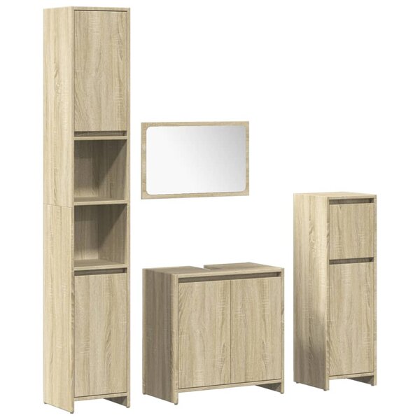 vidaXL Ensemble de meubles de salle de bain 4 Pièces chêne sonoma