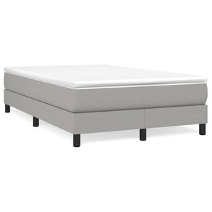 vidaXL Sommier à lattes de lit avec matelas Gris clair 120x200cm Tissu