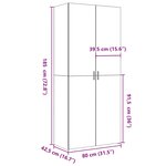 vidaXL Buffet haut blanc 80x42 5x185 cm bois d'ingénierie
