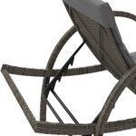 vidaXL Chaise longue avec coussin gris 60x199x42 cm résine tressée