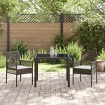 vidaXL Ensemble de salle à manger pour jardin 3 Pièces Marron Poly rotin