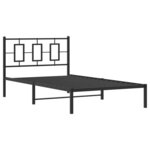 vidaXL Cadre de lit métal sans matelas avec tête de lit noir 107x203cm
