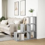 vidaXL Étagère séparatrice de pièce à 3 niveaux sonoma gris 99x29x99cm