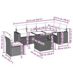 vidaXL Salon de jardin avec coussins 7 Pièces beige résine tressée