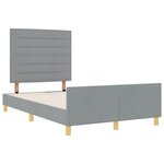 vidaXL Cadre de lit avec tête de lit Gris clair 120 x 190 cm tissu