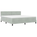 Lit à ressort vidaXL avec matelas et lumière LED gris clair 180x200 cm en velours