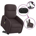 vidaXL Fauteuil inclinable de massage électrique Marron foncé Tissu