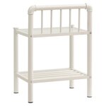 vidaXL Tables de chevet 2 Pièces Blanc et transparent Métal et verre