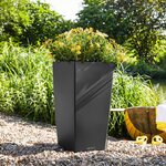 LECHUZA Jardinière Cubico Color 40 ALL-IN-ONE ardoise 13158