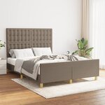 vidaXL Cadre de lit avec tête de lit Taupe 140x190 cm Tissu