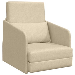 vidaXL Canapé Lit au Sol 2-en-1 Crème 65x80x83 cm Tissu