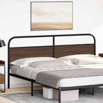 vidaXL Tête de lit chêne marron 180 cm acier et bois d'ingénierie