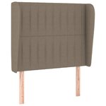 vidaXL Tête de lit avec oreilles Taupe 93x23x118/128 cm Tissu