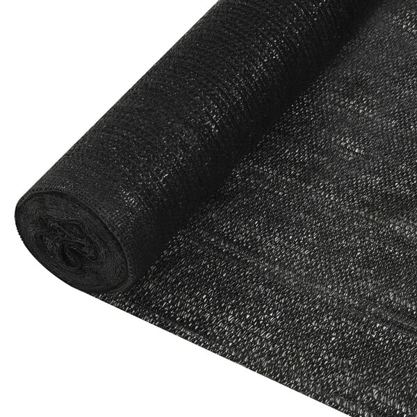 vidaXL Filet brise-vue Noir 1x25 m PEHD 150 g/m²