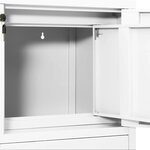 Armoire de bureau blanche 90 x 40 x 102 cm avec étagère réglable et 3 tiroirs design moderne en acier blanc 02_0046903
