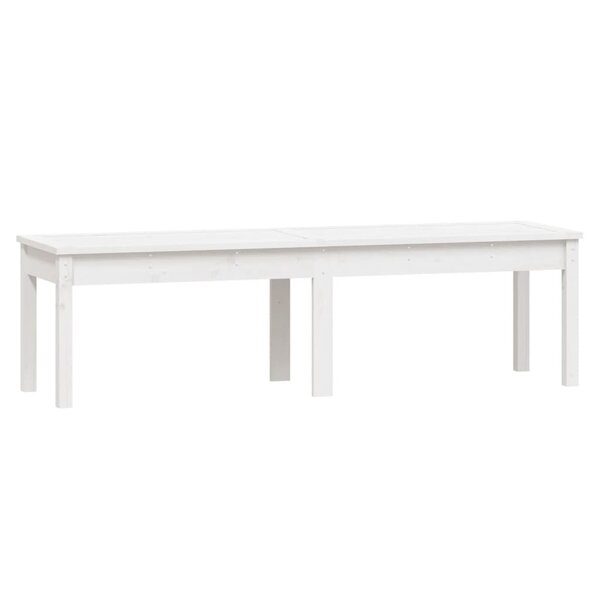 vidaXL Banc de jardin à 2 places blanc 159 5x44x45 cm bois massif pin