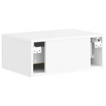vidaXL Cabinet de chevet mural 2 Pièces Blanc brillant 49 x 34 5 x 20 cm