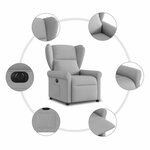 vidaXL Fauteuil inclinable électrique gris nuage tissu
