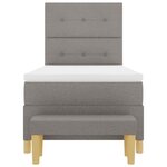 vidaXL Lit à ressorts avec matelas Taupe 90 x 200 cm tissu