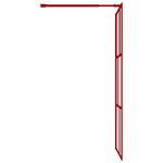 vidaXL Paroi de douche avec verre ESG transparent rouge 90x195 cm