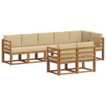 vidaXL Ensemble de canapés d'extérieur 8 pc Naturel et Beige