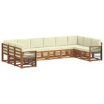 vidaXL Ensemble de canapés d'extérieur 10 pc Naturel et Crème