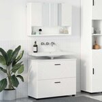 vidaXL Ensemble de mobilier de salle de bain avec tiroir 2 Pièces Blanc