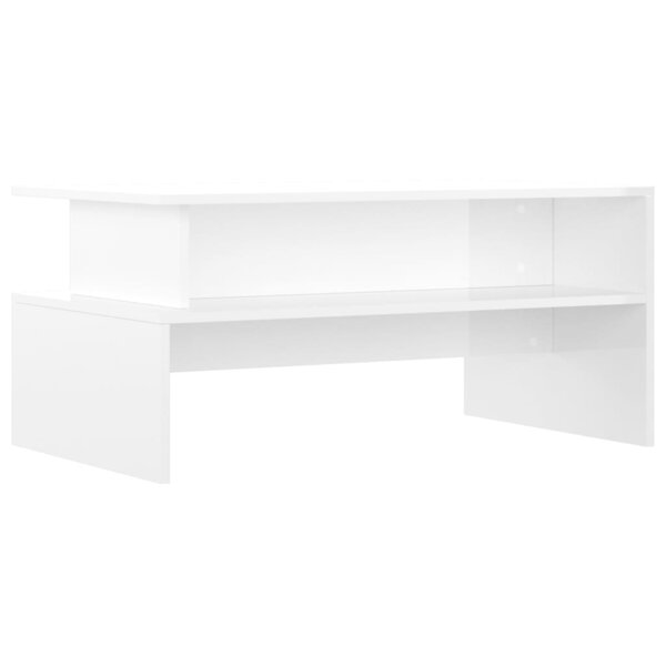 vidaXL Table basse blanc brillant 90x55x42 5 cm bois d'ingénierie