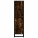 vidaXL Buffet haut chêne fumé 35 5x35x139 cm bois d'ingénierie métal