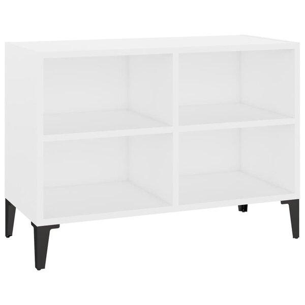 vidaXL Meuble TV avec pieds en métal Blanc 69 5x30x50 cm