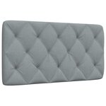 vidaXL Coussin de tête de lit gris clair 100 cm tissu