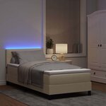 vidaXL Lit à ressorts avec matelas Crème 100 x 200 cm tissu