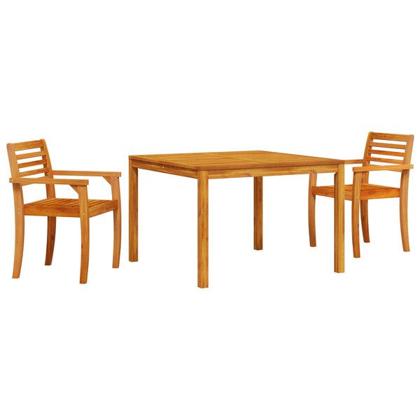 Set de jardin 3 pièces en bois massif d'acacia