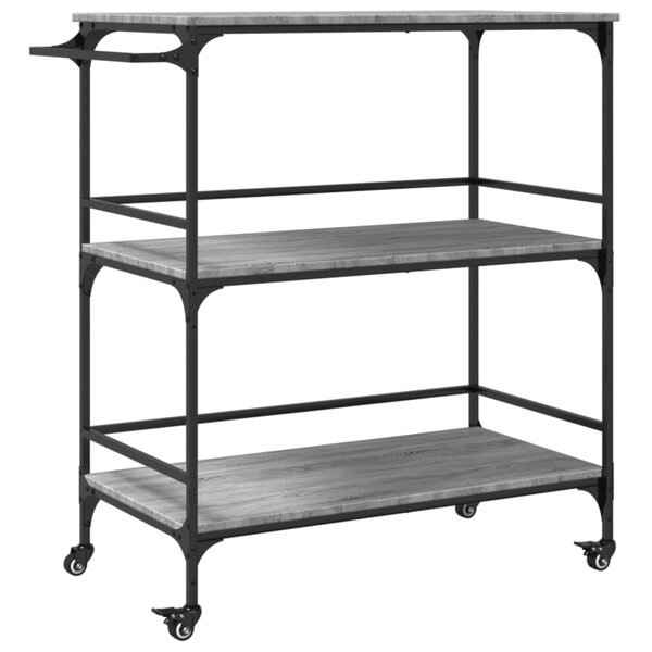 vidaXL Chariot de cuisine sonoma gris 100 5x50x105cm bois d'ingénierie