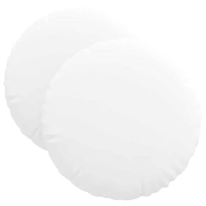 vidaXL Coussins de siège 2 pc Tissu Blanc Ø40 x 13 cm