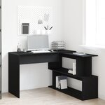 Bureau vidaXL Noir Chêne 200x50x76 cm en bois d'ingénierie