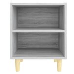 vidaXL Table de chevet avec pieds en bois Sonoma gris 40x30x50 cm