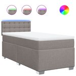vidaXL Sommier à lattes de lit avec matelas Taupe 90x200 cm Tissu