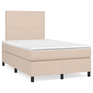vidaXL Sommier à lattes de lit avec matelas Cappuccino 120x200 cm